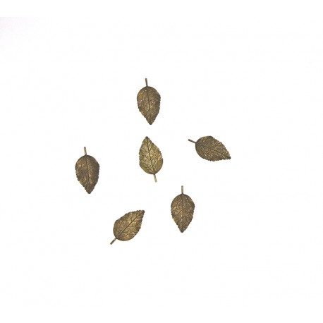 FEUILLES EN METAL 6 PIECES COLORIS BRONZE