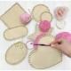 BOITE A CROCHETER COEUR MOTIF ROSE ET 4 ETIQUETTES