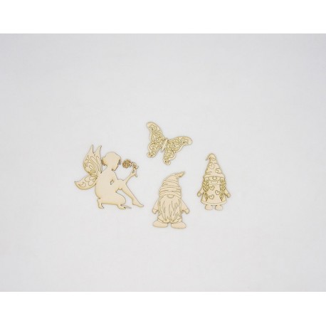 FEE ACCROUPIE GNOMES PAPILLON EN CARTON 4 PIECES