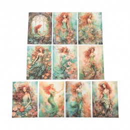 IMAGES DEEP VOYAGE FEMMES VERT POUR ATC, JUNK JOURNAL. 30 PIECES 10 CM x 14 CM